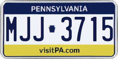 PA license plate MJJ3715