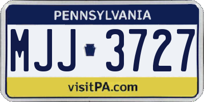 PA license plate MJJ3727