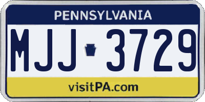 PA license plate MJJ3729