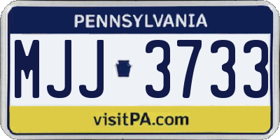 PA license plate MJJ3733