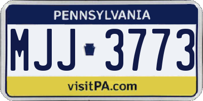PA license plate MJJ3773