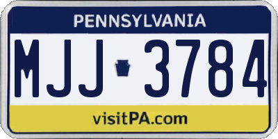 PA license plate MJJ3784