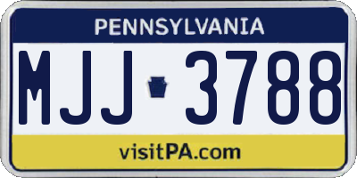 PA license plate MJJ3788