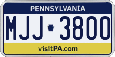 PA license plate MJJ3800