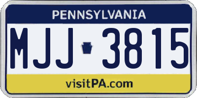 PA license plate MJJ3815