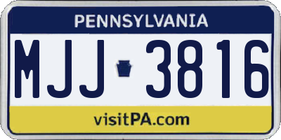 PA license plate MJJ3816