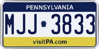 PA license plate MJJ3833
