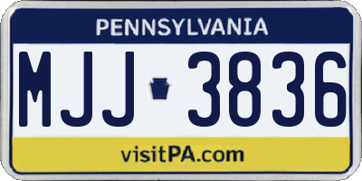 PA license plate MJJ3836