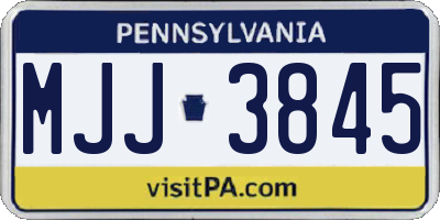 PA license plate MJJ3845