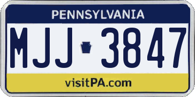 PA license plate MJJ3847