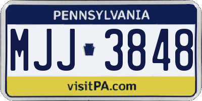 PA license plate MJJ3848