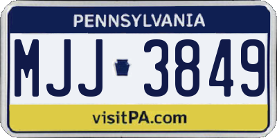 PA license plate MJJ3849