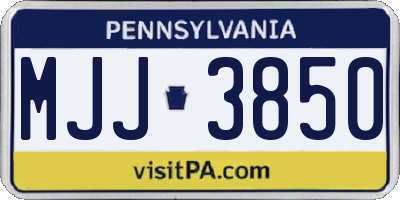 PA license plate MJJ3850