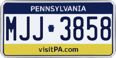 PA license plate MJJ3858