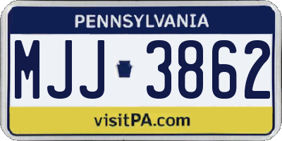 PA license plate MJJ3862