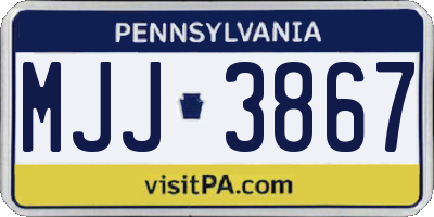 PA license plate MJJ3867