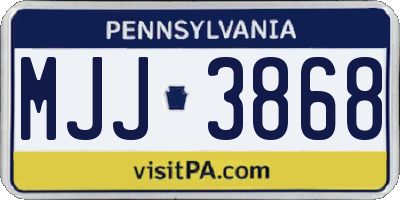 PA license plate MJJ3868