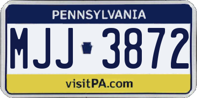 PA license plate MJJ3872
