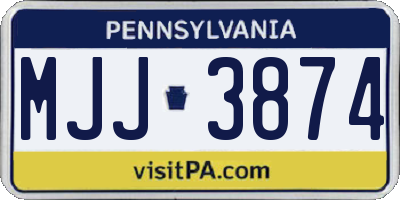 PA license plate MJJ3874