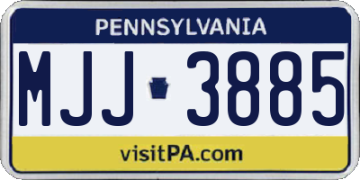PA license plate MJJ3885