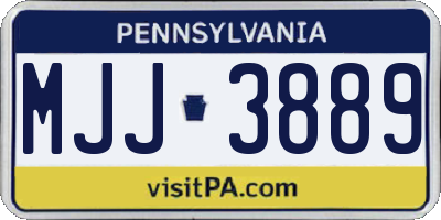 PA license plate MJJ3889