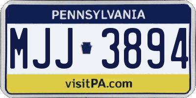 PA license plate MJJ3894