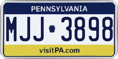 PA license plate MJJ3898