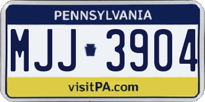 PA license plate MJJ3904