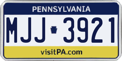PA license plate MJJ3921