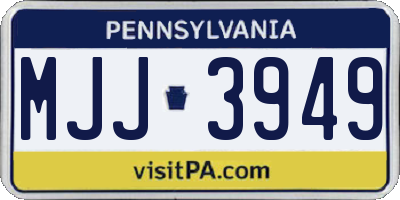 PA license plate MJJ3949