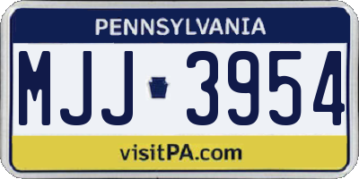 PA license plate MJJ3954