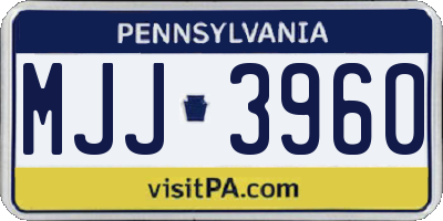 PA license plate MJJ3960
