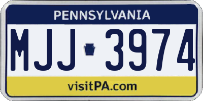 PA license plate MJJ3974