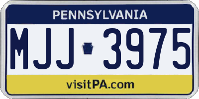 PA license plate MJJ3975