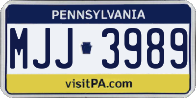 PA license plate MJJ3989