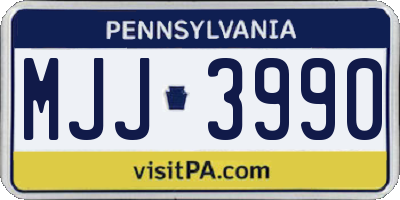 PA license plate MJJ3990