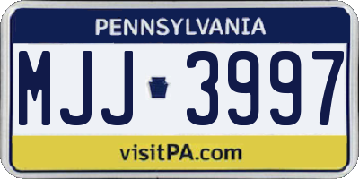 PA license plate MJJ3997