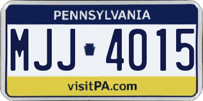 PA license plate MJJ4015