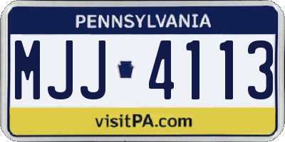 PA license plate MJJ4113