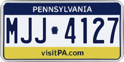PA license plate MJJ4127