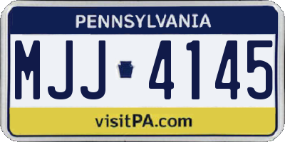 PA license plate MJJ4145