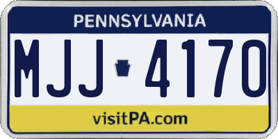 PA license plate MJJ4170