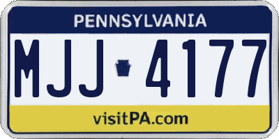 PA license plate MJJ4177