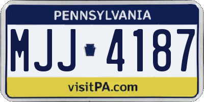 PA license plate MJJ4187