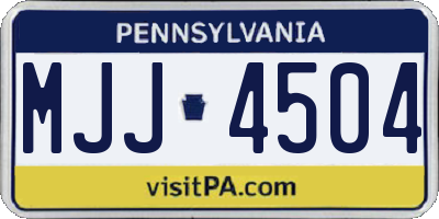 PA license plate MJJ4504