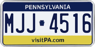 PA license plate MJJ4516