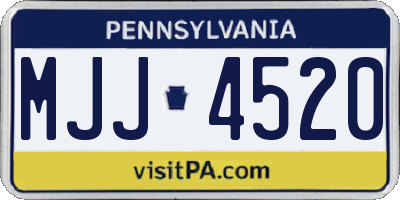 PA license plate MJJ4520