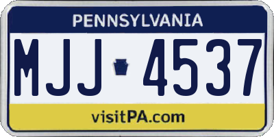 PA license plate MJJ4537