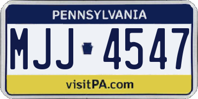 PA license plate MJJ4547