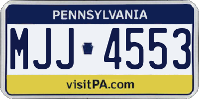 PA license plate MJJ4553